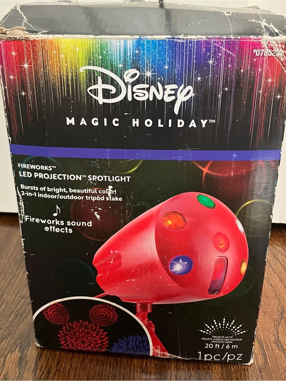 Disney Magic Holiday LED Fireworks Mickey Projection Spotlight With Sound Effect